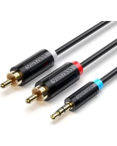 VENTION Cable Estereo BCLBH- Jack 3 5 Macho - 2x RCA Macho- 2m- Negro