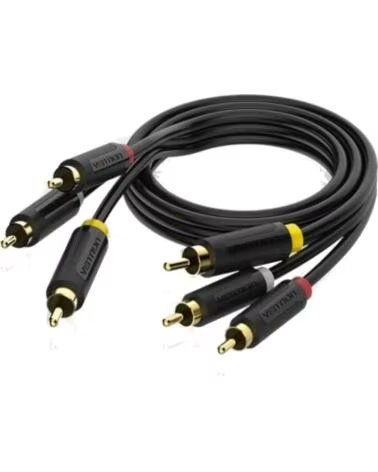 VENTION Cable Estereo BCABH- 3x RCA Macho - 3x RCA Macho- 2m- Negro