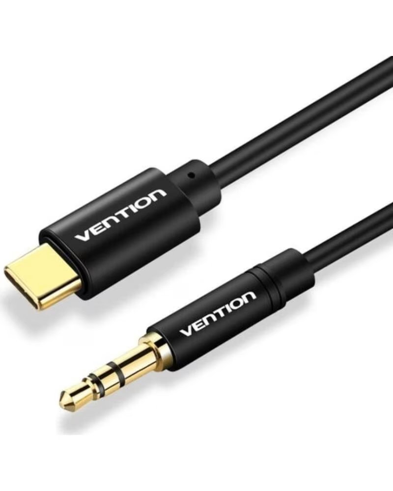 VENTION Cable Conversor Audio BGABF- USB Tipo-C Macho - Jack 3 5 Macho- 1m- Negro