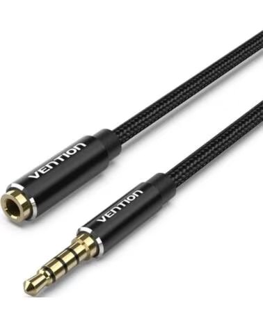 VENTION Cable Estereo BHCBD- Jack 3 5 Macho - Jack 3 5 Hembra- 50cm- Negro