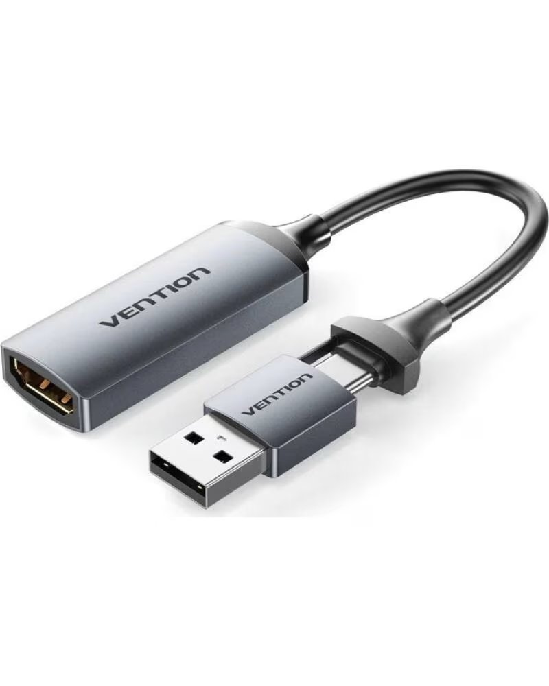 VENTION Conversor HDMI 4K 60Hz ACWHA- HDMI Hembra - USB Macho - USB Tipo-C Macho- 480Mbps- 10cm- Negro