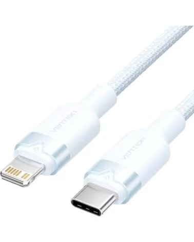 VENTION Cable USB Tipo-C Lightning LALSF- USB Tipo-C Macho - Lightning Macho- 27W- 480Mbps- 1m- Azul