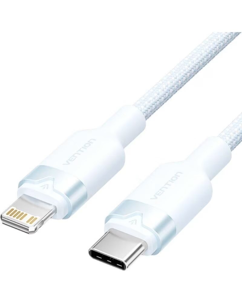 VENTION Cable USB Tipo-C Lightning LALSH- USB Tipo-C Macho - Lightning Macho- 27W- 480Mbps- 2m- Azul