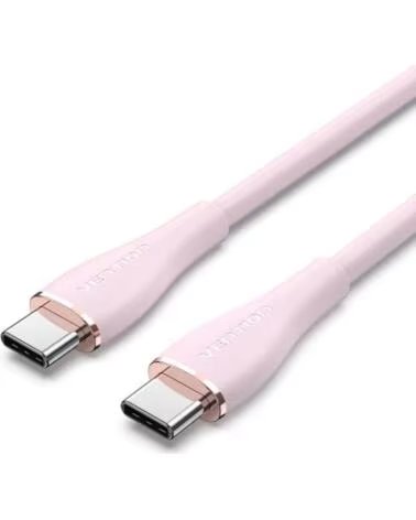 VENTION Cable USB 2 0 Tipo-C TAWPF- USB Tipo-C Macho - USB Tipo-C Macho- Hasta 100W- 480Mbps- 1m- Rosa