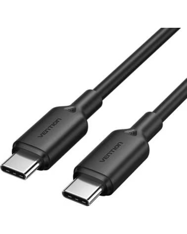 VENTION Cable USB 2 0 Tipo-C 3A TRCBF- USB Tipo-C Macho - USB Tipo-C Macho- Hasta 60W- 480Mbps- 1m- Negro