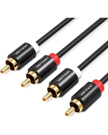 VENTION Cable Estereo VAB-R06-B300- 2x RCA Macho - 2x RCA Macho- 3m- Negro