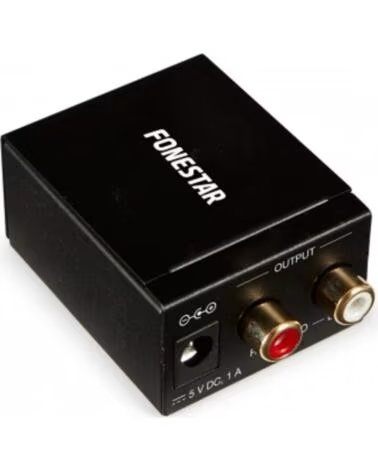 FONESTAR Convertidor de Audio FO-37DA- Entrada Toslink y RCA- Salida 2x RCA