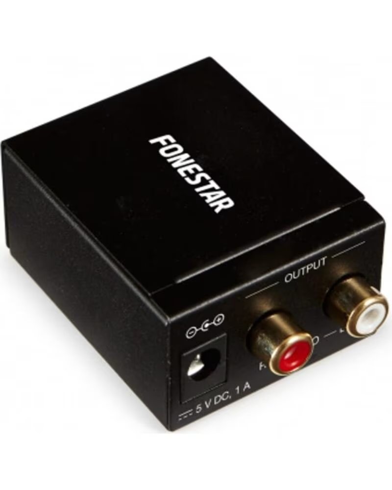 FONESTAR Convertidor de Audio FO-37DA- Entrada Toslink y RCA- Salida 2x RCA