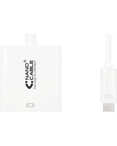 NANO CABLE Conversor Nanocable 10 16 4102- USB Tipo-C Macho - HDMI Hembra- 15cm- Blanco