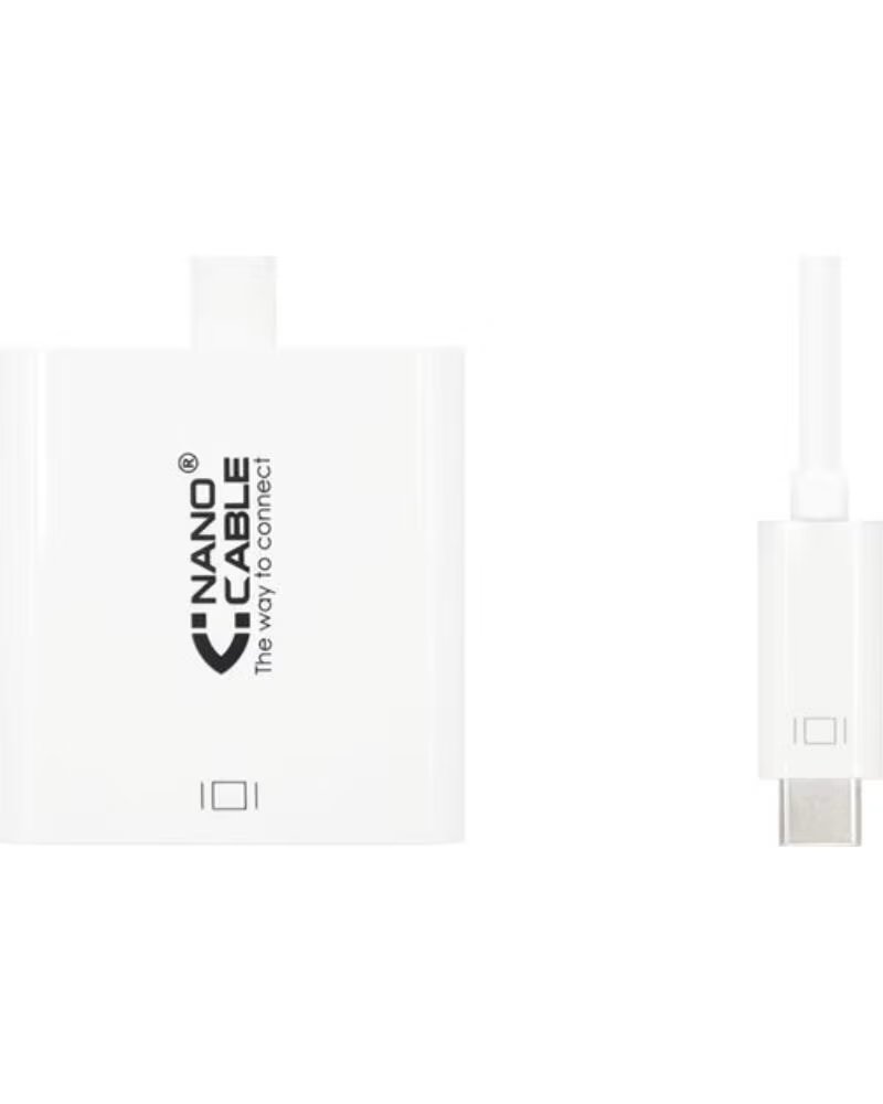 NANO CABLE Conversor Nanocable 10 16 4102- USB Tipo-C Macho - HDMI Hembra- 15cm- Blanco
