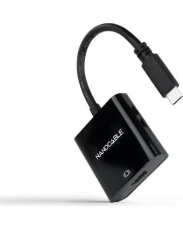 NANO CABLE Conversor Nanocable 10 16 4102-BK- USB Tipo-C Macho - HDMI Hembra- 15cm- Negro