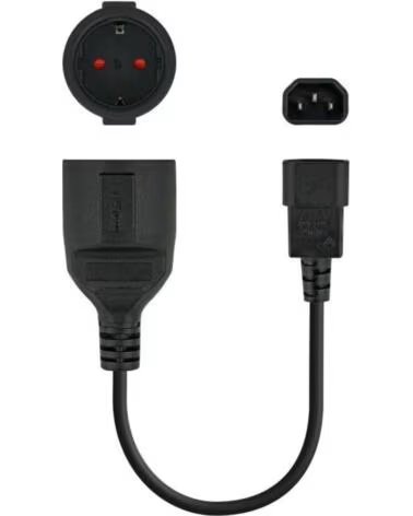 NANO CABLE Adaptador Alimentacion Nanocable 10 22 0901- C14 Macho - CEE7 Hembra- 25cm- Negro