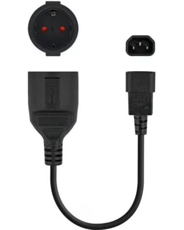 NANO CABLE Adaptador Alimentacion Nanocable 10 22 0902- C14 Macho - CEE7 Hembra- 50cm- Negro