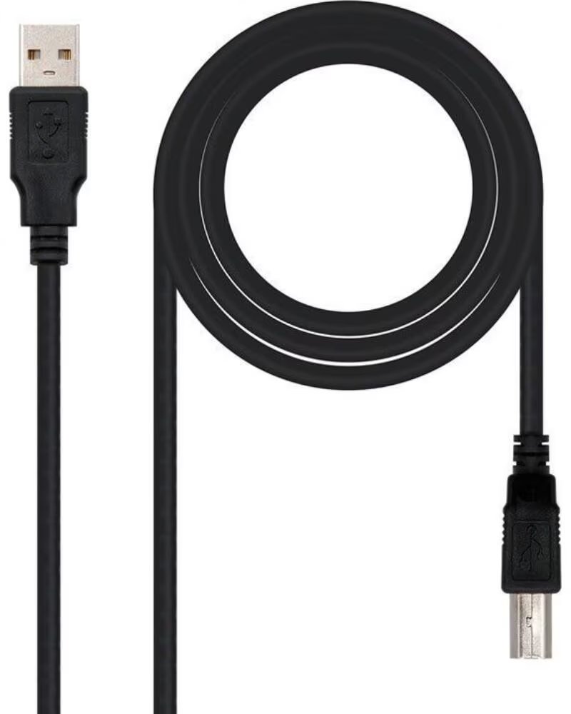 NANO CABLE Cable USB 2 0 Impresora Nanocable 10 01 0104-BK- USB Tipo-B Macho - USB Macho- 3m- Negro