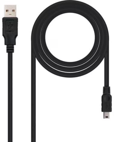 NANO CABLE Cable USB 2 0 Nanocable 10 01 0402- USB Macho - MiniUSB Macho- 1 8m- Negro