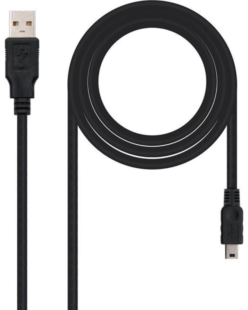 NANO CABLE Cable USB 2 0 Nanocable 10 01 0402- USB Macho - MiniUSB Macho- 1 8m- Negro