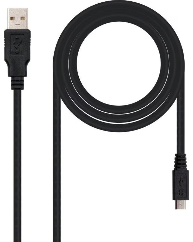 NANO CABLE Cable USB 2 0 Nanocable 10 01 0500- USB Macho - MicroUSB Macho- 80cm- Negro