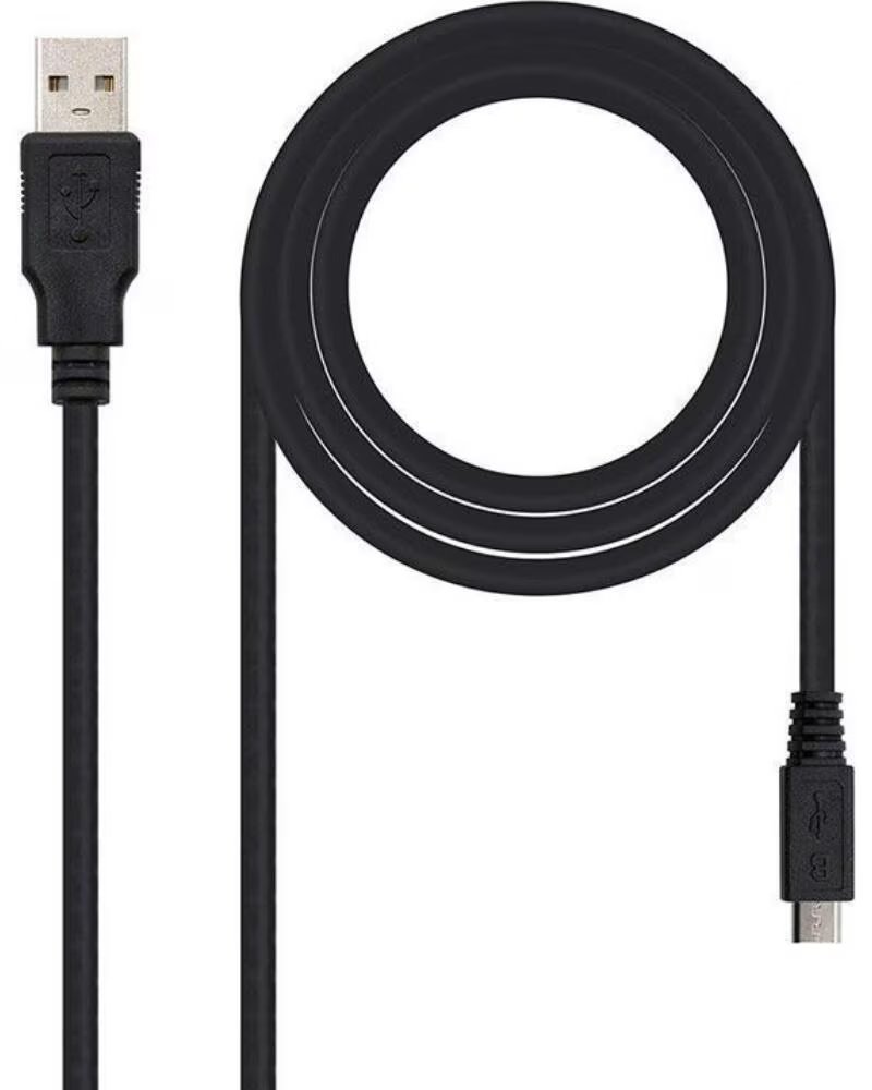 NANO CABLE Cable USB 2 0 Nanocable 10 01 0501- USB Macho - MicroUSB Macho- 1 8m- Negro