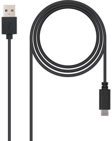 NANO CABLE Cable USB 2 0 Nanocable 10 01 2101- USB Tipo-C Macho - USB Macho- 480Mbps- 1m- Negro