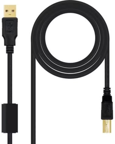 NANO CABLE Cable USB 2 0 Impresora Nanocable 10 01 1202- USB Tipo-B Macho - USB Macho - 2m- Negro