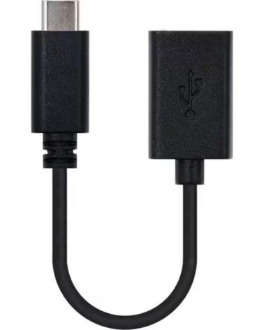 NANO CABLE CÂBLE ADAPTATEUR USB 20 TYPE-C MÂLE VERS USB-A FEMELLE NANOCABLE 10012400, 15CM, NOIR