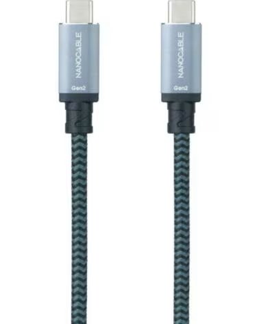 NANO CABLE Cable USB 3 1 Tipo-C Nanocable 10 01 4101-COMB- USB Tipo-C Macho - USB Tipo-C Macho- Hasta 100W- 10Gbps- 1m- Gris y N