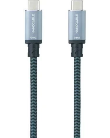 NANO CABLE Cable USB 3 2 Tipo-C Nanocable 10 01 4103-COMB- USB Tipo-C Macho - USB Tipo-C Macho- Hasta 100W- 20Gbps- 3m- Gris y N