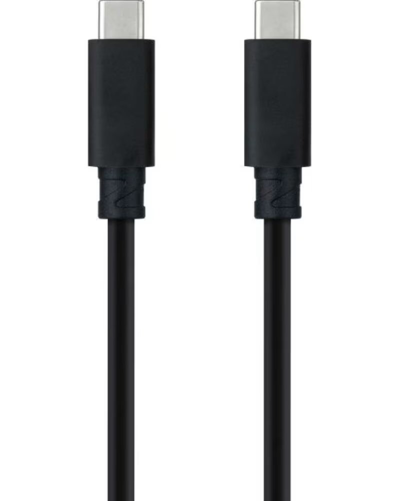 NANO CABLE Cable USB 3 1 Tipo-C Nanocable 10 01 4102- USB Tipo-C Macho - USB Tipo-C Macho- Hasta 100W- 10Gbps- 2m- Negro