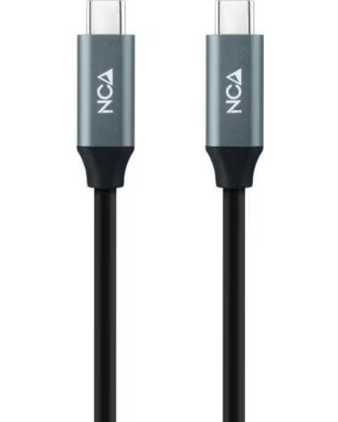 NANO CABLE Cable USB 3 2 Tipo-C Nanocable 10 01 4301 5A 100W- USB Tipo-C Macho - USB Tipo-C Macho- Hasta 100W- 20Gbps- 1m- Gris 