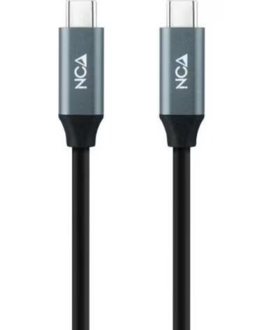 NANO CABLE Cable USB 3 2 Tipo-C Nanocable 10 01 4303- USB Tipo-C Macho - USB Tipo-C Macho- hasta 100W- 20Gbps- 3m- Gris y Negro
