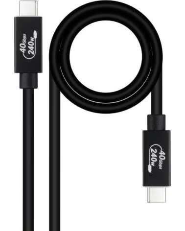 NANO CABLE Cable USB 4 0 Nanocable 10 01 5001- USB Tipo-C Macho - USB Tipo-C Macho- Hasta 240W- 40Gbps- 1m- Negro