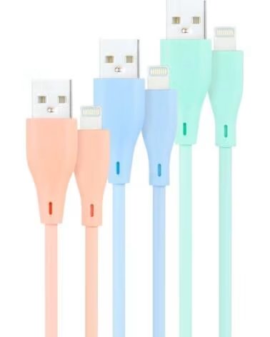 NANO CABLE Cables USB 2 0 Lightning Nanocable 10 10 0401-A1- USB Macho - Lightning Macho- 1m- 3 Unidades- Rosa Azul y Verde