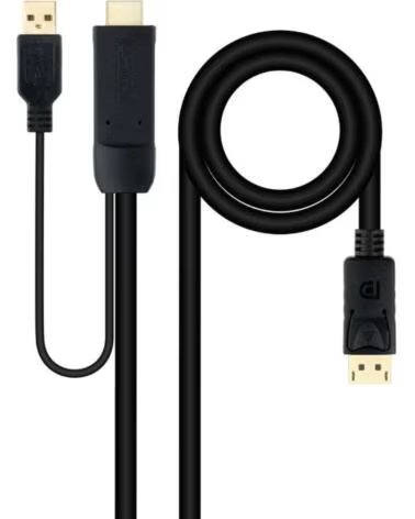 NANO CABLE Cable Conversor Nanocable 10 15 4352- HDMI Macho - DisplayPort Macho- 1 8m- Negro