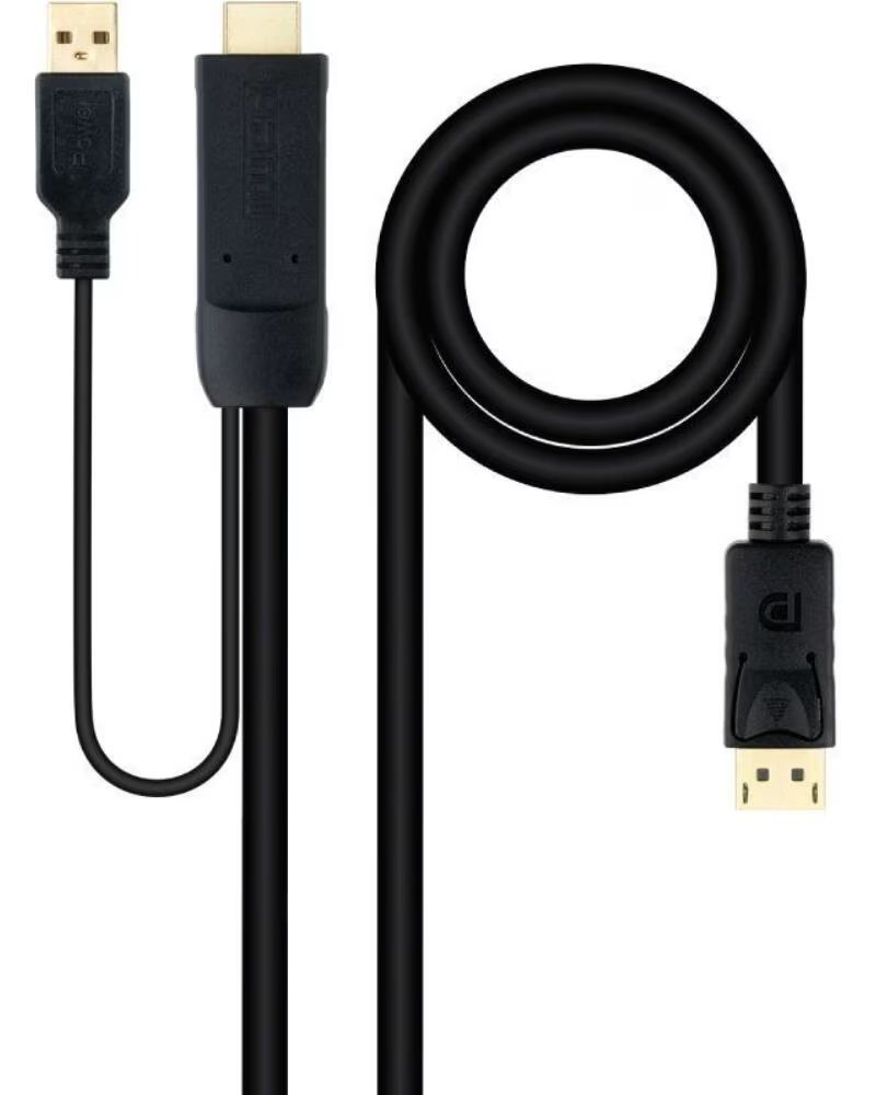 NANO CABLE Cable Conversor Nanocable 10 15 4352- HDMI Macho - DisplayPort Macho- 1 8m- Negro