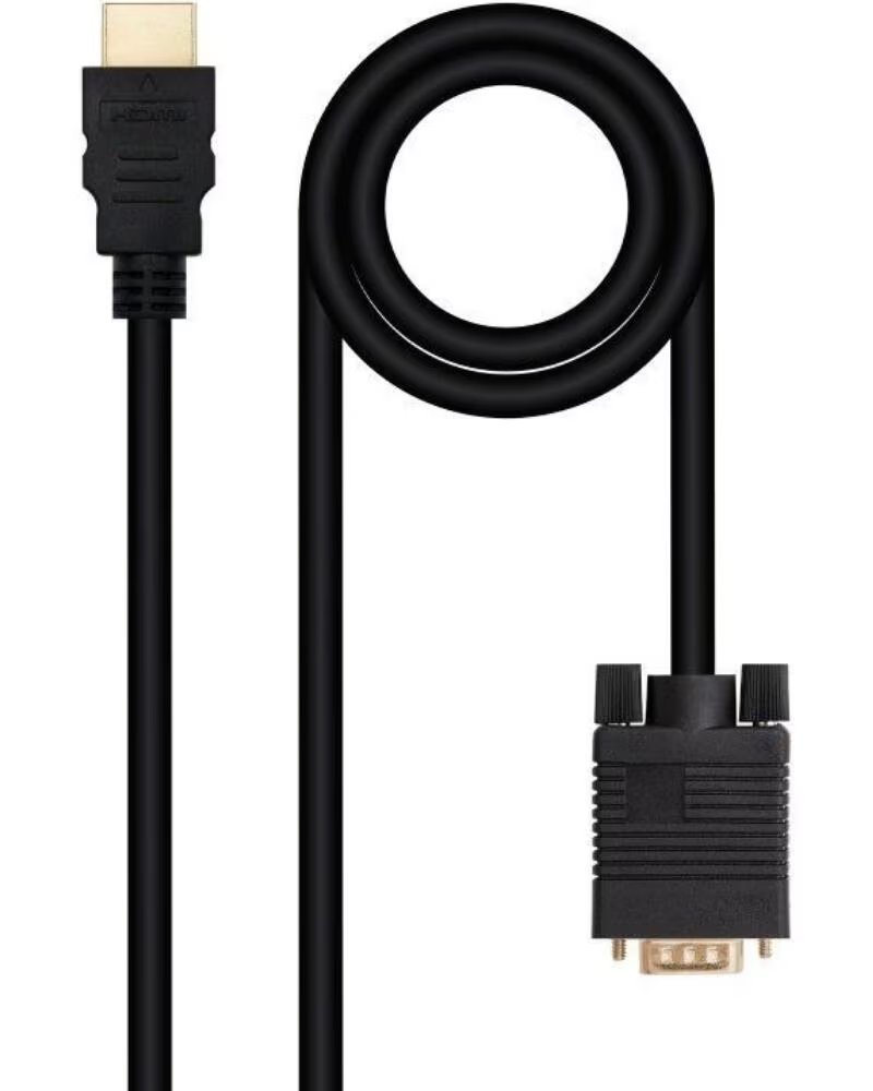 NANO CABLE Cable Conversor Nanocable 10 15 4348- HDMI Macho - VGA Macho- 1 8m- Negro