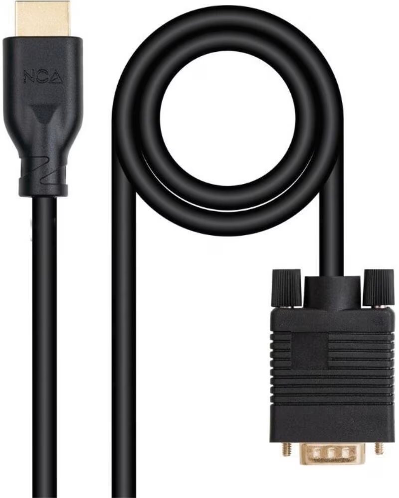 NANO CABLE Cable Conversor Nanocable 10 15 4602- VGA Macho - HDMI 8K Macho- 1 8m- Negro