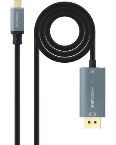 NANO CABLE Cable Conversor Nanocable 10 15 5022- USB Tipo-C Macho - Displayport Macho- 2m- Negro