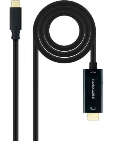 NANO CABLE Cable Conversor Nanocable 10 15 5135- USB Tipo-C Macho - HDMI Macho- 5m- Negro