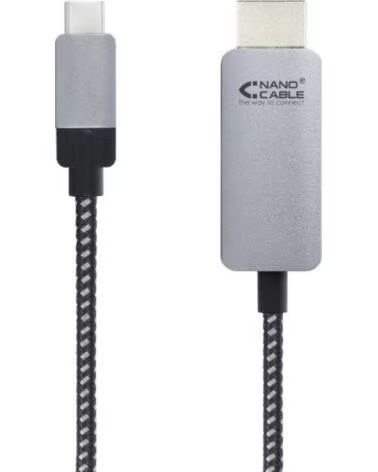 NANO CABLE Cable Conversor Nanocable 10 15 5102- USB Tipo-C Macho - HDMI Macho- 1 8m- Negro