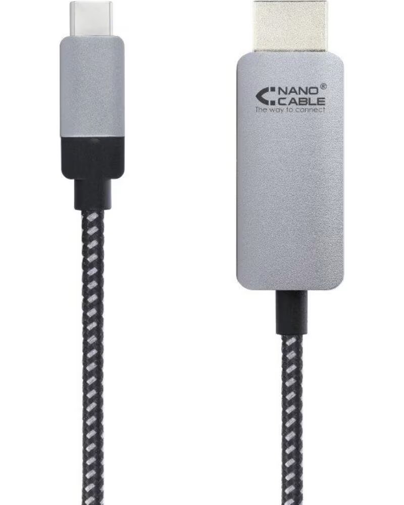 NANO CABLE Cable Conversor Nanocable 10 15 5102- USB Tipo-C Macho - HDMI Macho- 1 8m- Negro