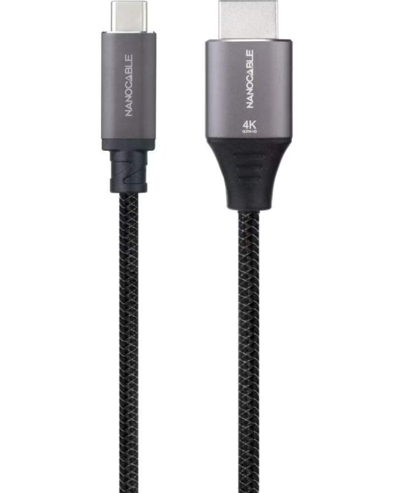 NANO CABLE Cable Conversor Nanocable 10 15 5262- USB Tipo-C Macho - HDMI Macho- 1 8m- Negro