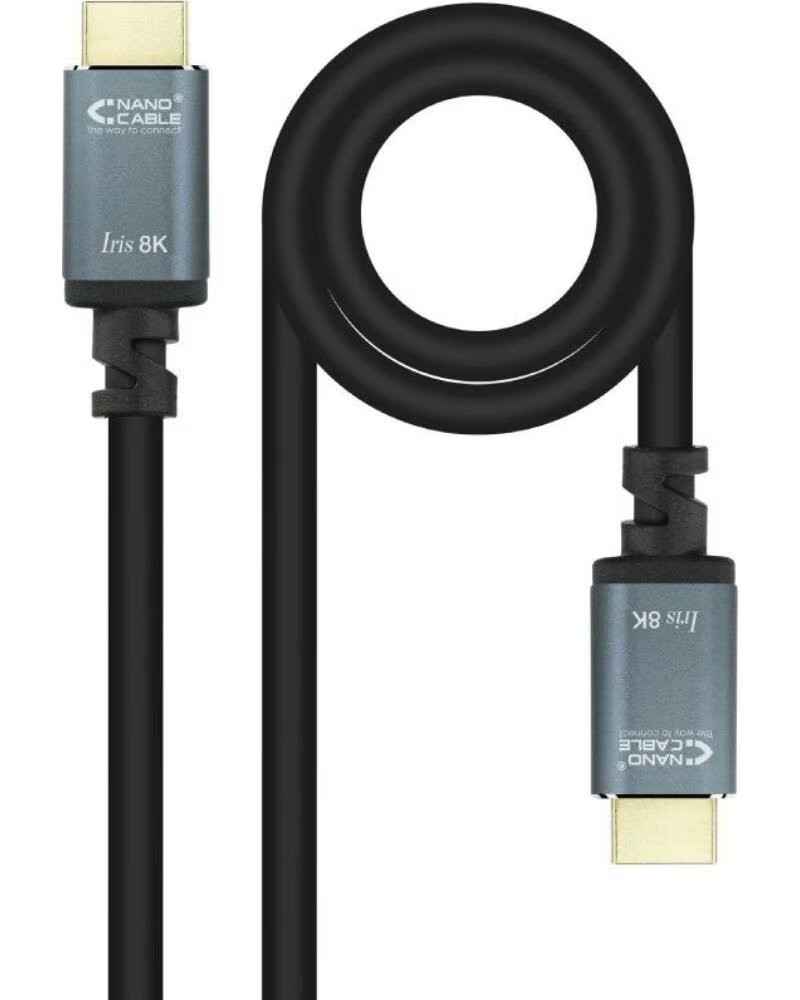 NANO CABLE Cable HDMI 2 1 IRIS 8K Nanocable 10 15 8005- HDMI Macho - HDMI Macho- 5m- Negro