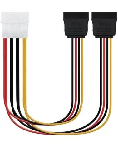 NANO CABLE Cable Duplicador de Alimentacion Nanocable 10 19 0101-OEM- Molex Macho - 2x SATA Hembra- 20cm