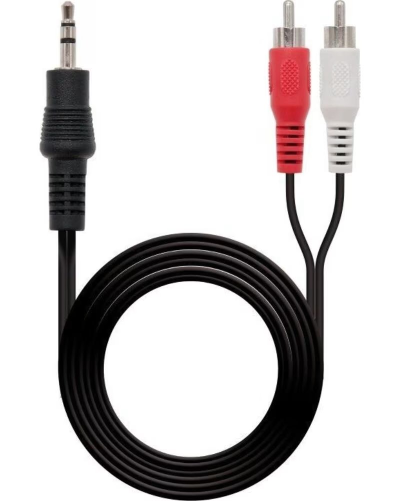 NANO CABLE Cable Estereo Nanocable 10 24 0303- Jack 3 5 Macho - 2x RCA Macho- 3m- Negro