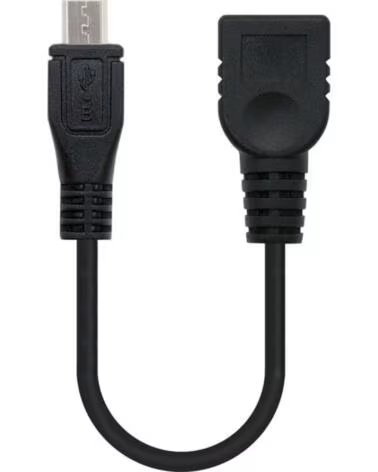 NANO CABLE Cable USB 2 0 Nanocable 10 01 3500- MicroUSB Macho - USB Hembra- 15cm- Negro