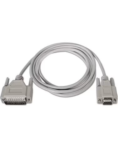 NANO CABLE Cable Serie Modem Nanocable 10 14 0802- DB9 Hembra - DB25 Macho- 1 8m- Beige