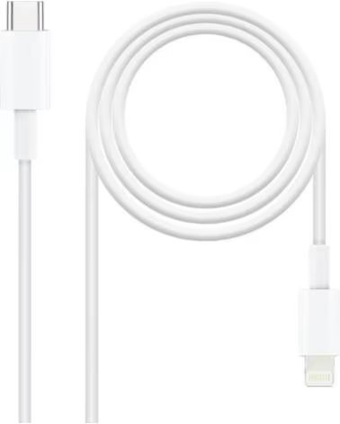 NANO CABLE Cable USB 2 0 Tipo-C Lightning Nanocable 10 10 0602- USB Tipo-C Macho - Lightning Macho- 2m- Blanco