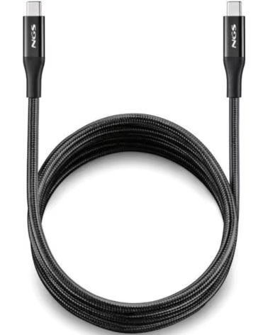 NGS Cable USB 4 0 Tipo-C KNOT- USB Tipo-C Macho - USB Tipo-C Macho- Hasta 240W- 40Gbps- 2m- Negro
