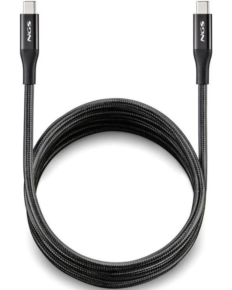 NGS Cable USB 4 0 Tipo-C KNOT- USB Tipo-C Macho - USB Tipo-C Macho- Hasta 240W- 40Gbps- 2m- Negro