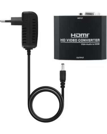 NANO CABLE Conversor Nanocable 10 16 2101-BK- HDMI Hembra - VGA Hembra- Jack 3 5 Hembra- 15cm- Negro